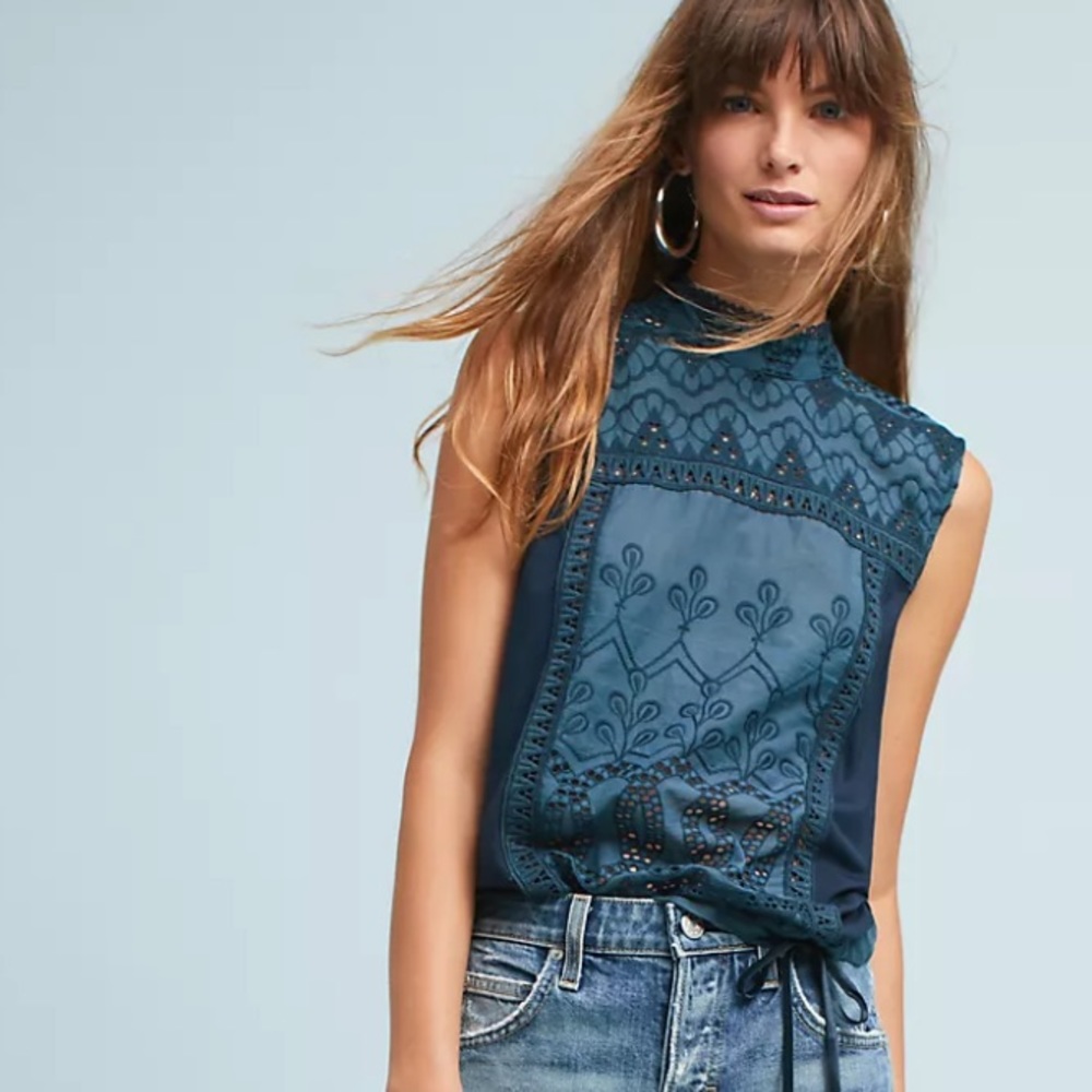 ANTHROPOLOGIE - Anya Sleeveless Lace Top by Tiny NWOT